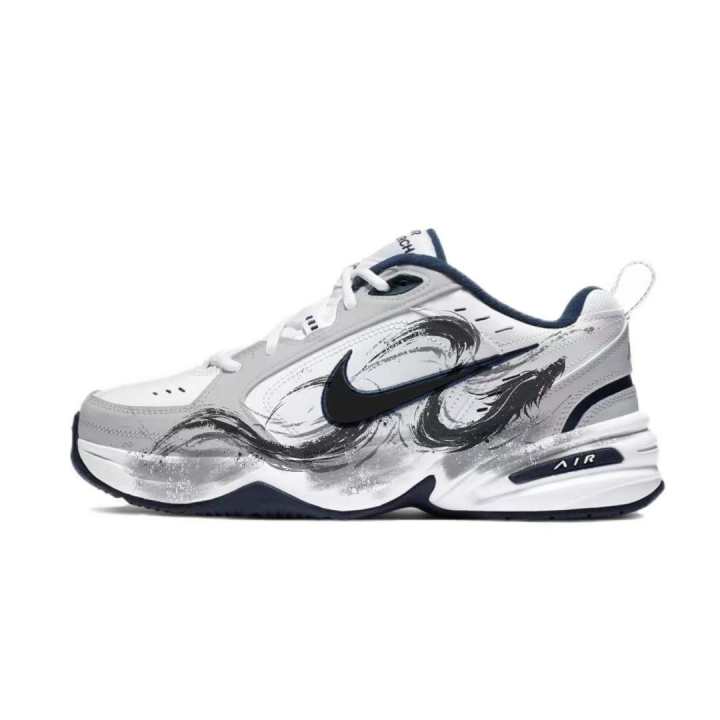 Nike Nike Air Monarch 4 Ink Wash Hidden Dragon Abrasion Resistant Low top Chunky Sneakers Unisex White