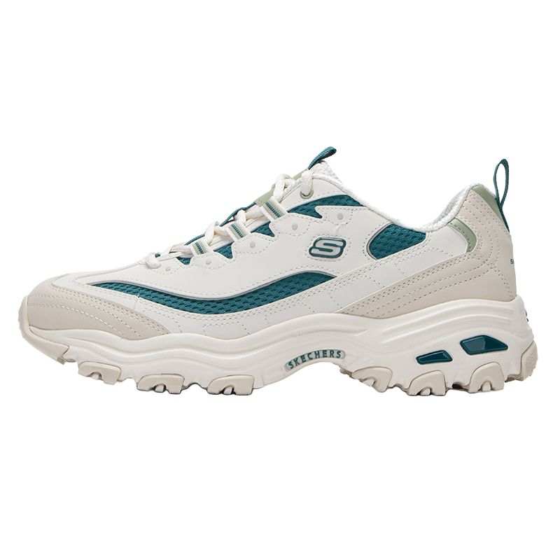 Skechers D'Lites 1.0 Cushioning Lightweight Low top Chunky Sneakers Men's White Green