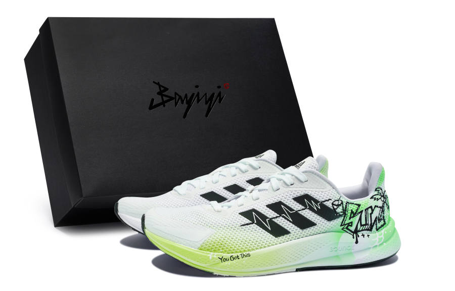 Adidas Adidas X9000l1 Fabric Breathable And Slip Resistant Low top Running Shoes Men's White Green Black
