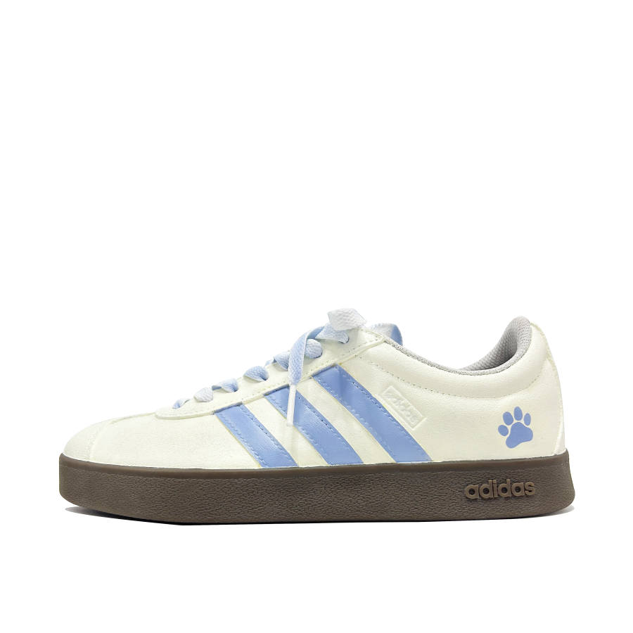 Adidas Adidas VL COURT 2.0 Blue Meowth Coverage Quick Dry Lightweight Low top Skateboard Shoes Unisex Beige Blue