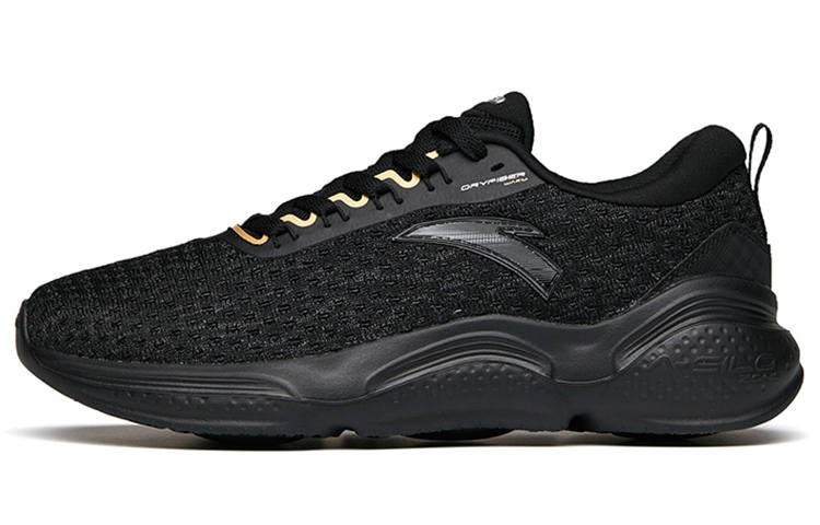Anta Cushioning Slip Resistant Abrasion Resistant Low top Running Shoes Men's Black