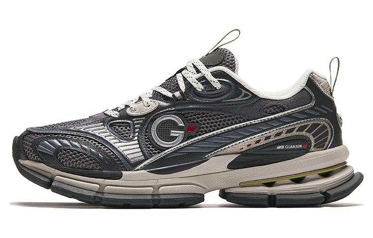 Anta Slip Resistant Low top Running Shoes Men's Black Gray