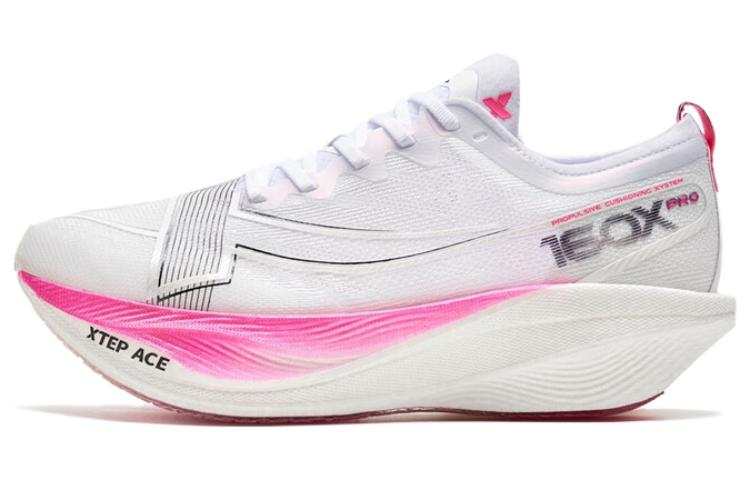 XTEP 160X 5.0 PRO Cushioning, Wear Resistant Low top Running Shoes Women's White Pink