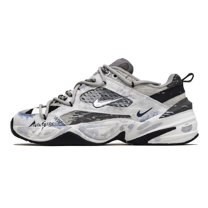 Nike Nike M2K Tekno San River, Lone Moon Knight Abrasion Resistant Low top Chunky Sneakers Men's Gray Black