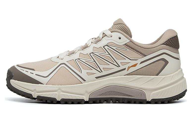 Li-Ning LiNing Slip Resistant, Abrasion Resistant, Breathable Low Top Running Shoes Men's Gray White