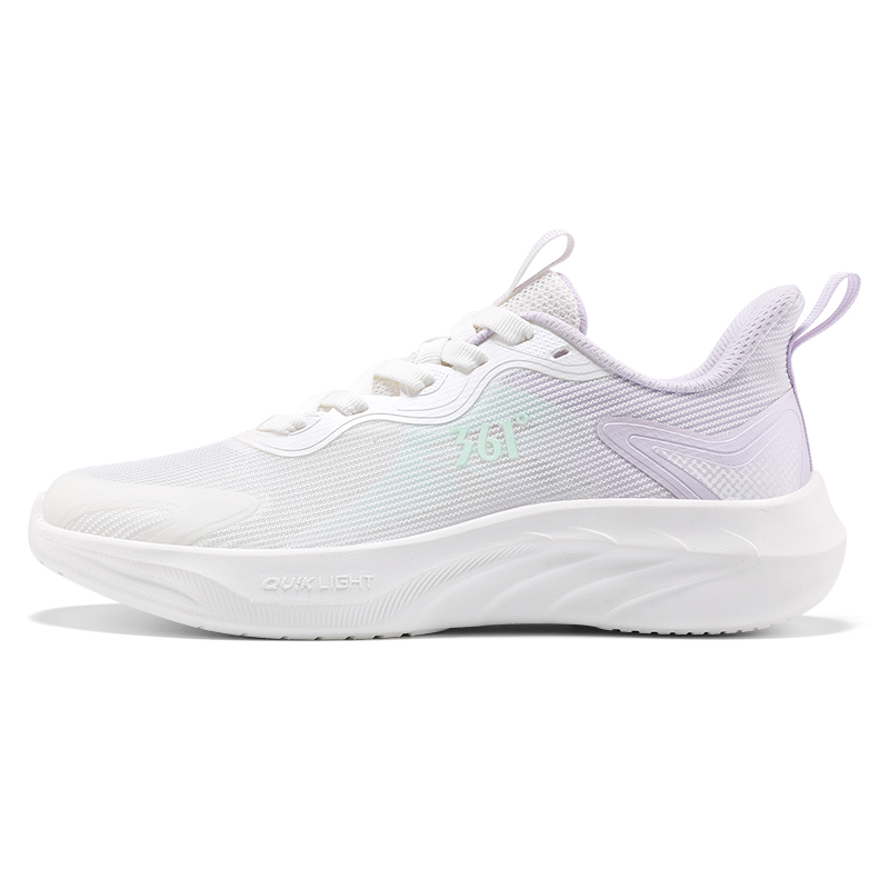 361° Abrasion Resistant Breathable Low top Casual Running Shoes Women's White Purple