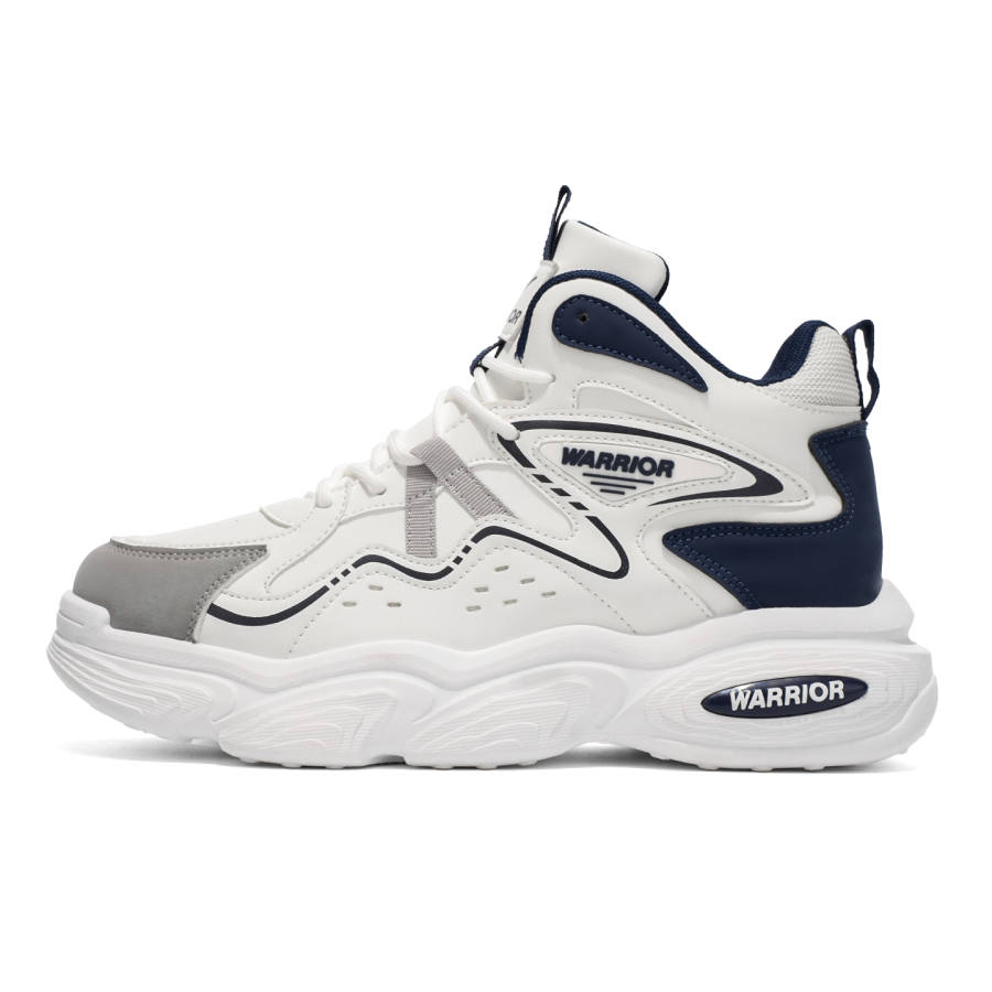 WARRIOR WARRIOR Chunky Sneakers Men's Mid Top White Blue Gray