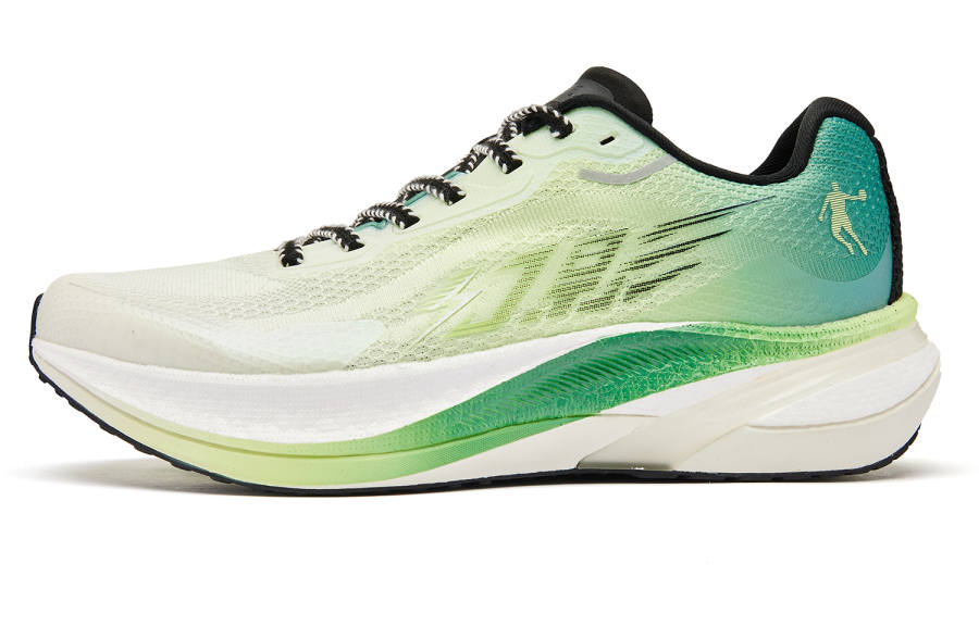 QIAODAN Low top Rubber Outsole Sprint Running Shoes Men's Shimmer Green