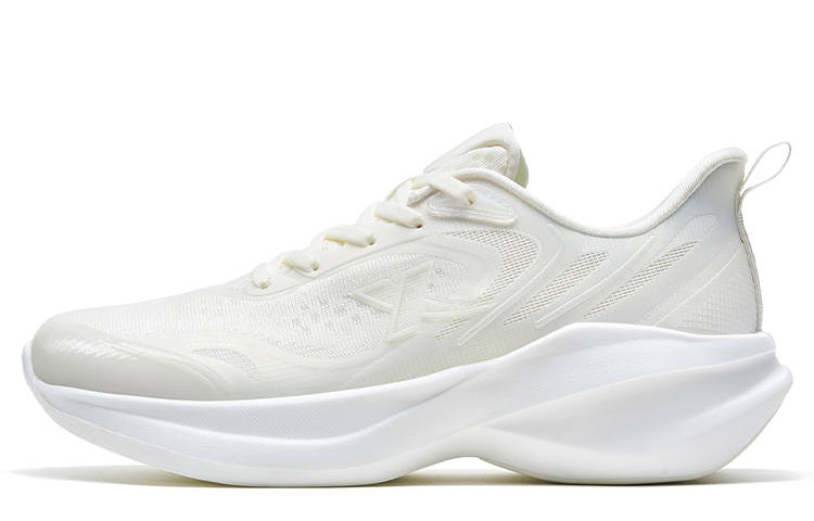 XTEP Lingbi Slip Resistant, Abrasion Resistant, Breathable Low top Casual Running Shoes Women's Pearl White
