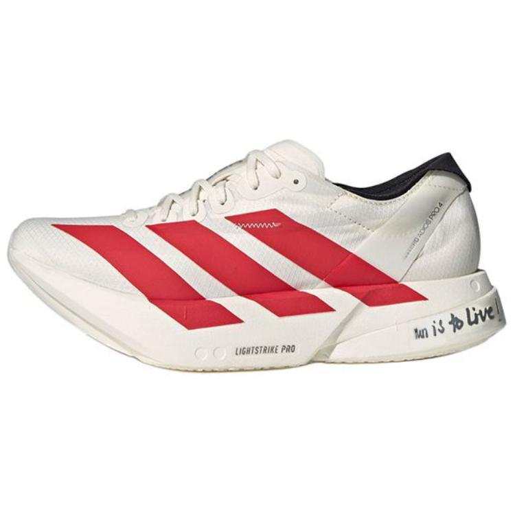 Adidas Adidas Adizero Adios Pro 4 Fabric Low top Marathon Long Distance Running Shoes Women's White Red