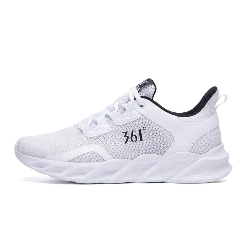 361° Cushioning, Wear Resistant Low top Running Shoes Men's White Obsidian Black