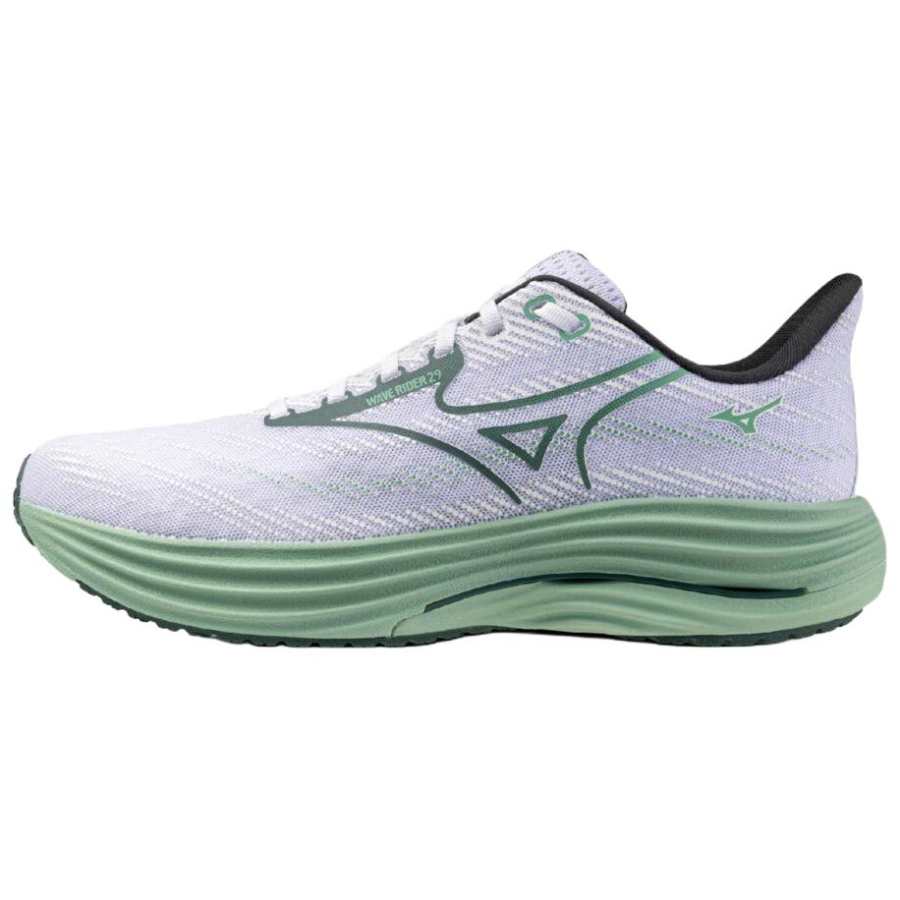 Mizuno WAVE RIDER 29 Running Shoes Unisex White Green