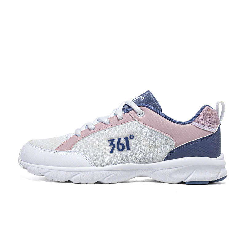 361° Cushioning Breathable Lightweight Low top Casual Running Shoes Women's 361 Degrees White Dawn Pink Purple
