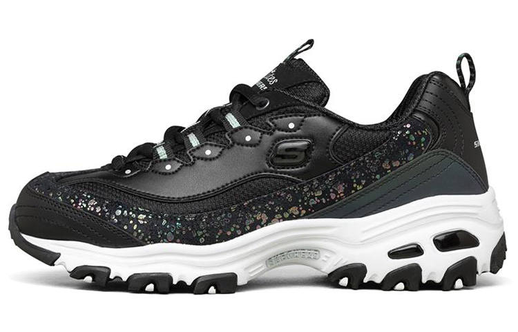 Skechers D'Lites 1.0 Low Top Daddy Shoes Black Women's