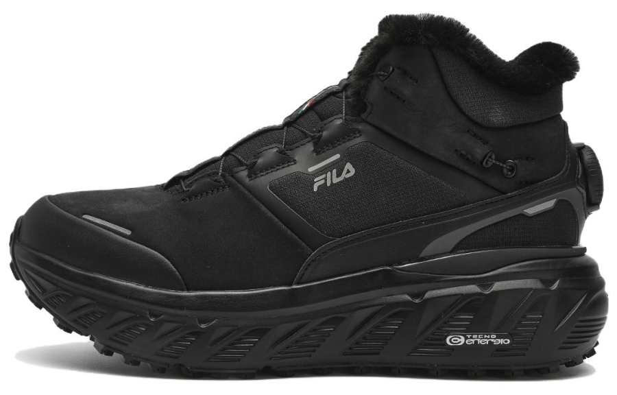 FILA BOA EXPLORER HIGH WE Fleece Cushioning, Wear Resistant Mid top Outdoor Shoes Women's Black