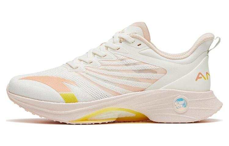 Anta MACH 3.0 Fabric Cushioning Slip Resistant Abrasion Resistant Low top Running Shoes Women's White Pink