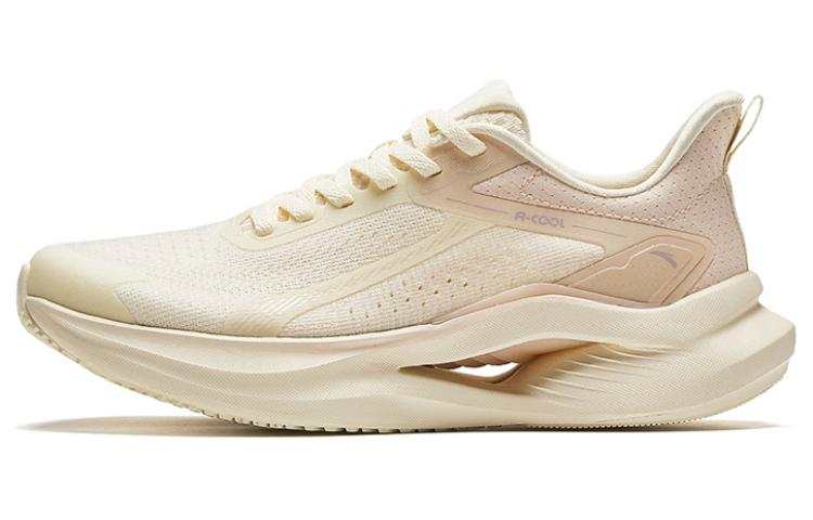 Anta Cushioning Abrasion Resistant Breathable Lightweight Low top Running Shoes Women's White Brown