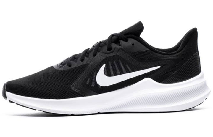 Nike Nike Downshifter 10 Fabric Slip Resistant Abrasion Resistant Low top Running Shoes Men's Black White