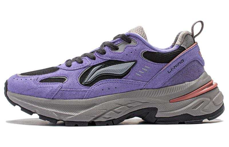 Li-Ning Li Ning Beicheng Slip Resistant Abrasion Resistant Low top Running Shoes Women's Purple Black