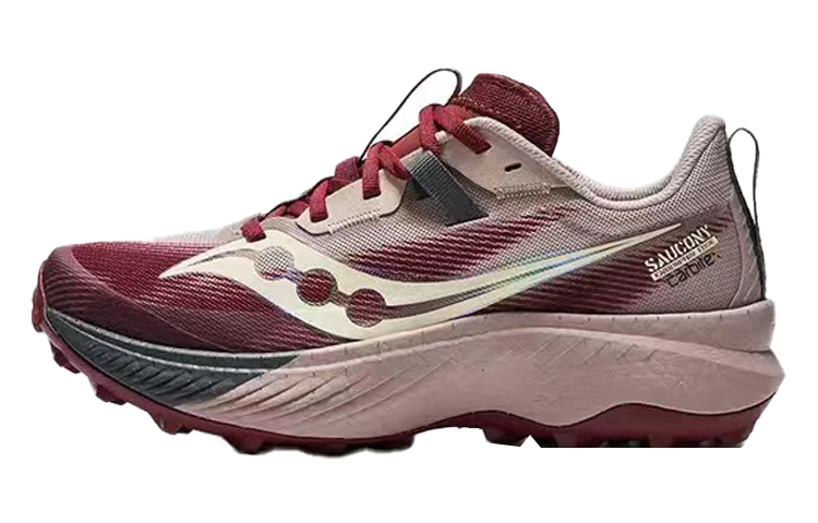Saucony ENDORPHIN EDGE Slip Resistant Low top Running Shoes Women's Beige Red