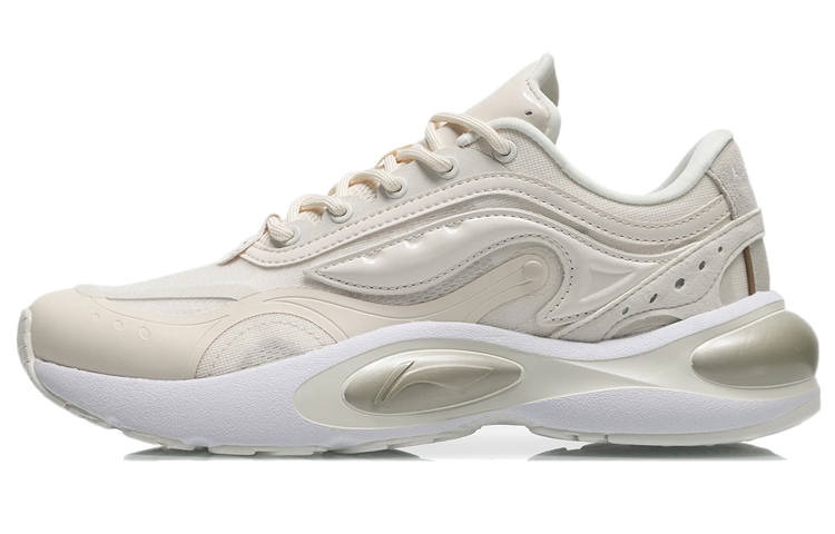 Li-Ning Li Ning V8 Slip Resistant Abrasion Resistant Low top Running Shoes Women's Eggnog Gray