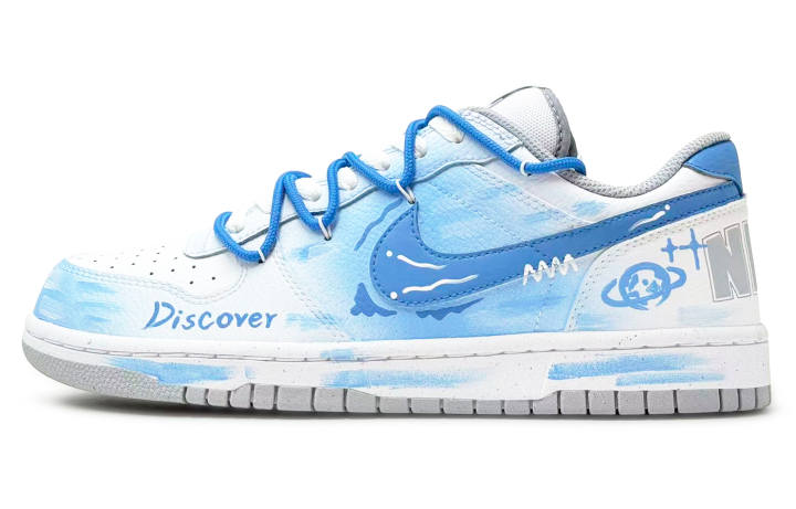 Nike Nike Big SSS Manufacturing, Nebula Dream Abrasion Resistant Abrasion Resistant Low top Skateboard Shoes Men's Ice Blue