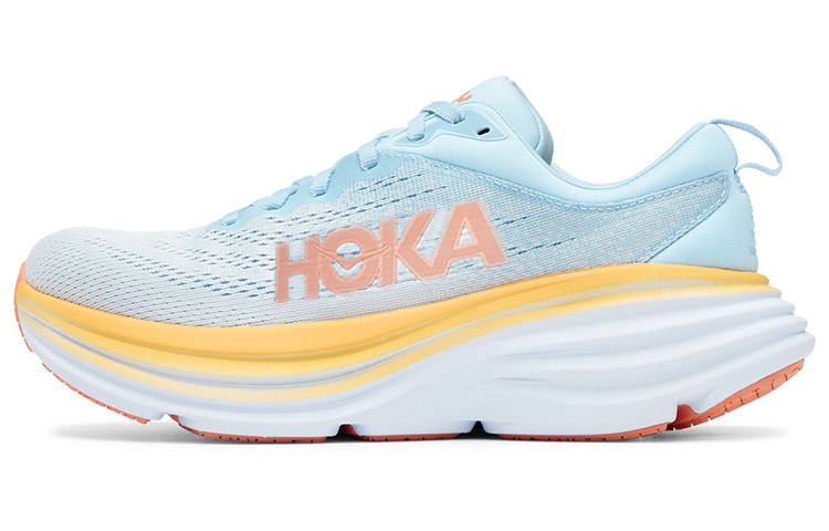 HOKA ONE ONE Bondi 8 Fabric Low top Casual Running Shoes Women's Light Blue