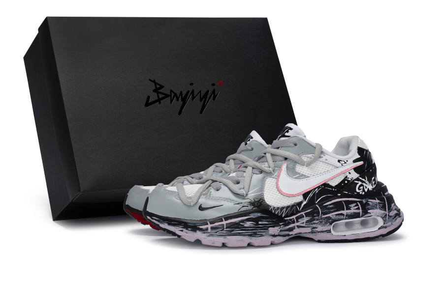 Nike Nike Air Max Fusion Slip Resistant Abrasion Resistant Low top Casual Running Shoes Women's Gray Black Pink