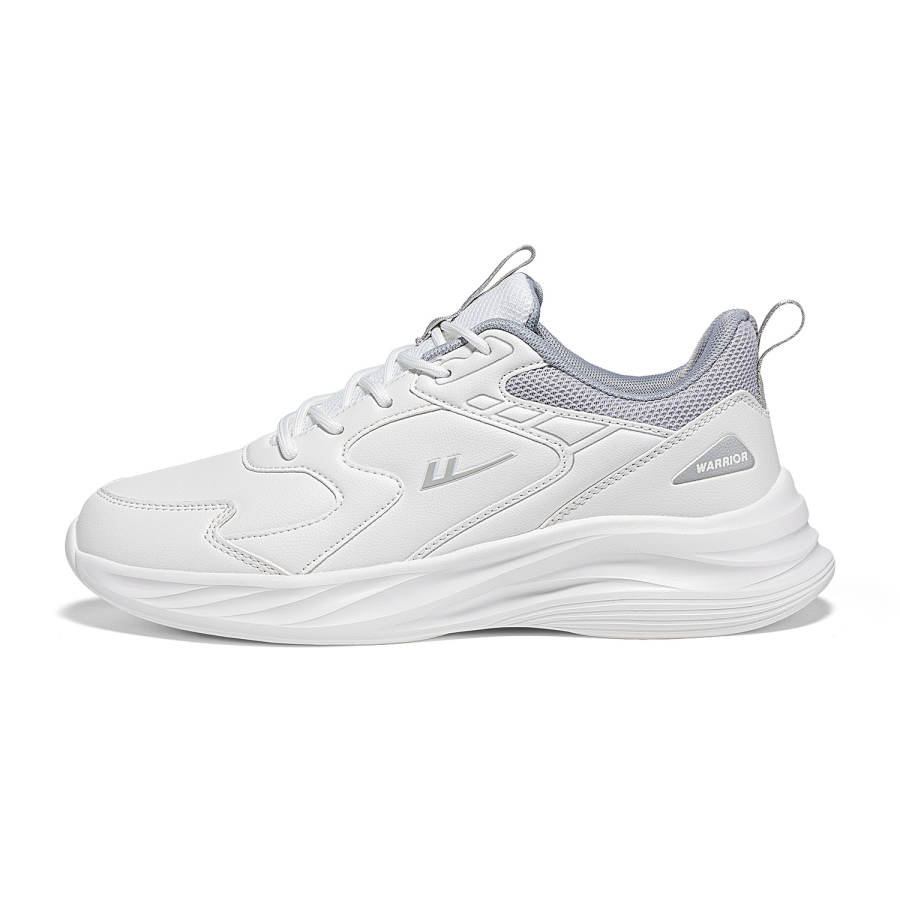 Warrior Cushioning Height Increasing Abrasion Resistant Low top Running Shoes Unisex White Gray
