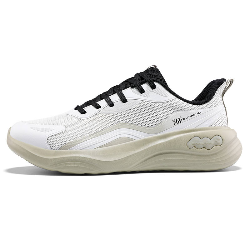 361° Abrasion Resistant, Lightweight, And Breathable Low top Casual Running Shoes Men's White Gray