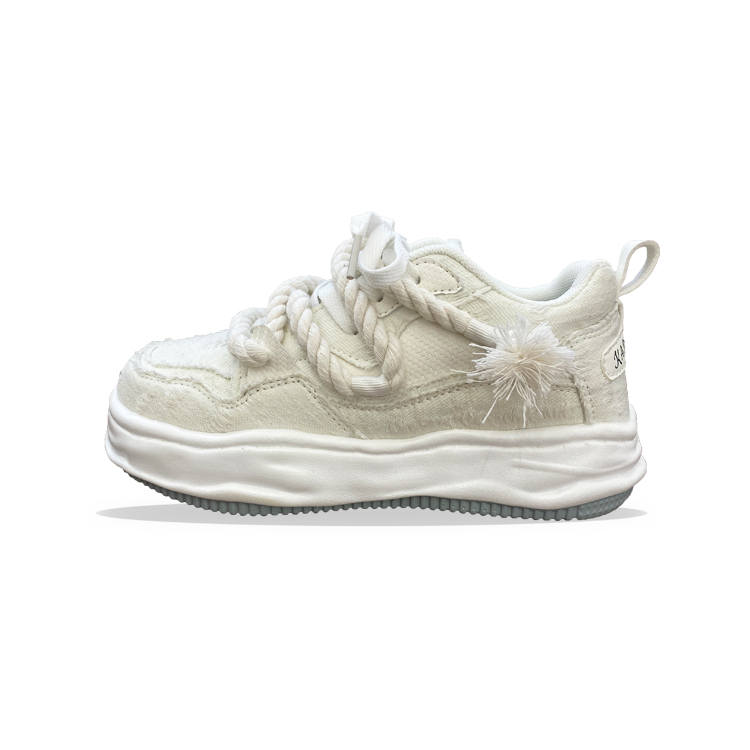 XLAIII Abrasion Resistant Height Increasing Low top Chunky Sneakers Unisex White