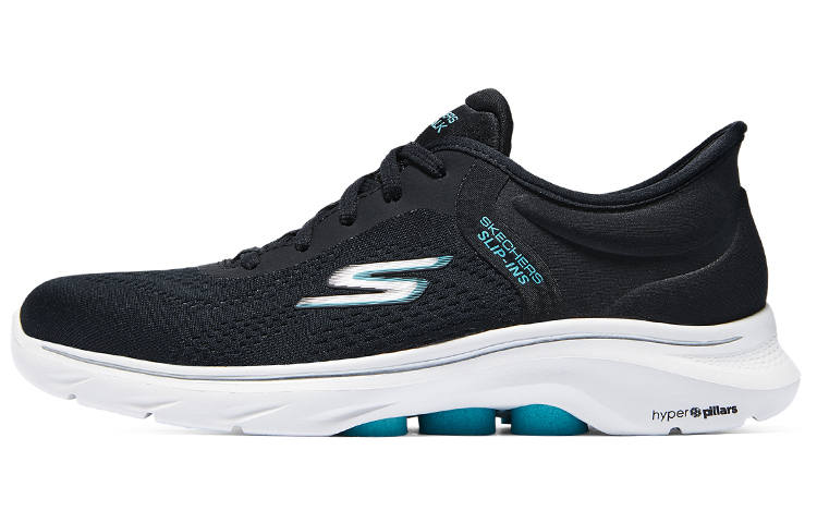 Skechers GO WALK 7 Mesh Low top Casual Running Shoes Women's Black Blue