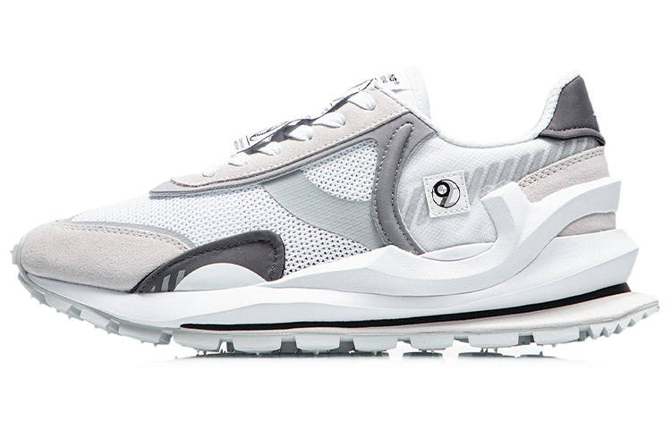 Li-Ning Li Ning Slip Resistant Abrasion Resistant Low top Running Shoes Men's White Sand Gray