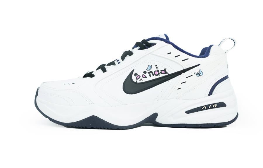 Nike Nike Air Monarch 4 Slip Resistant Balance Height Increasing Low top Chunky Sneakers Unisex Black White