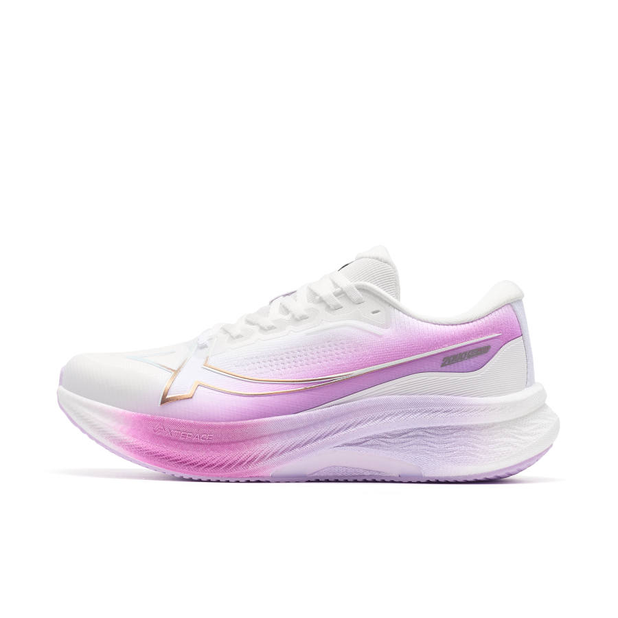 XTEP 2000km PLUS Running Shoes Women's Low Top Classic White/Peony Purple/Stunning Fuchsia
