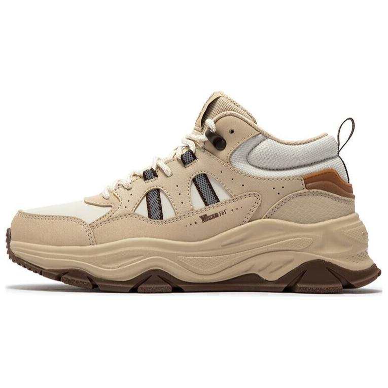 361° Vintage Casual Fleece Lined Height Increasing Thermal Mid top Chunky Sneakers Women's Brown White