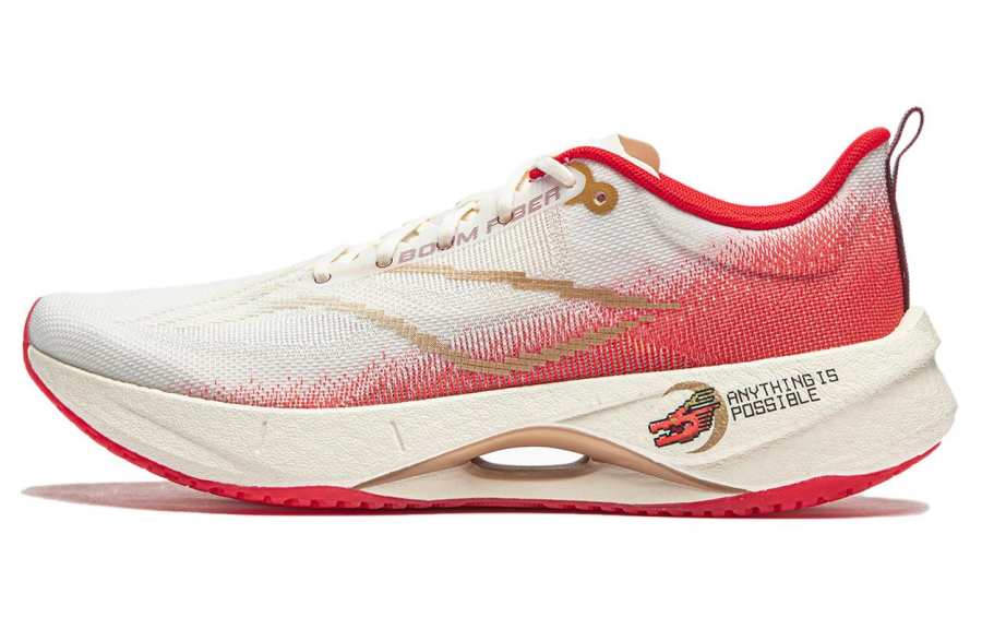 Li-Ning Li Ning Super Light 21 Cushioning Slip Resistant Abrasion Resistant Breathable Low top Running Shoes Women's White Red