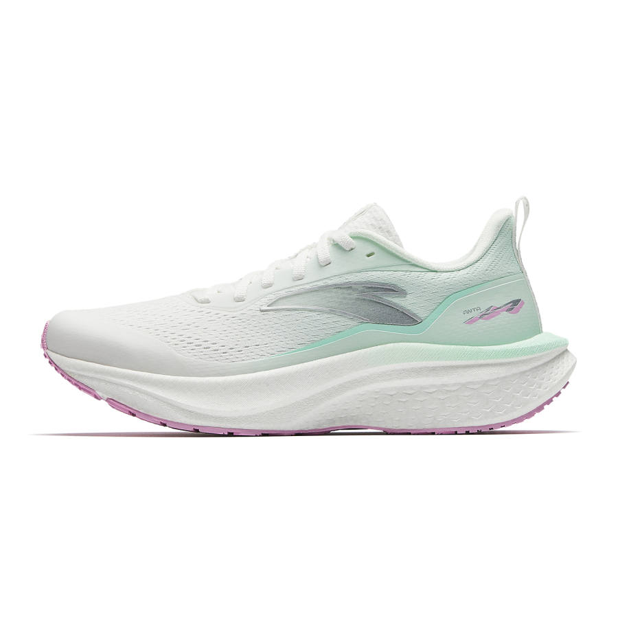 Anta Low top Training Sprint Physical Fitness Test & Exam Running Shoes Women's Papyrus White/Light Cloud Green