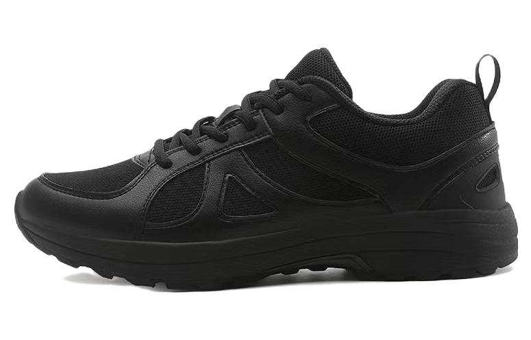 PEAK Textile, Synthetic Leather Slip Resistant Abrasion Resistant Low top Running Shoes Men's Black