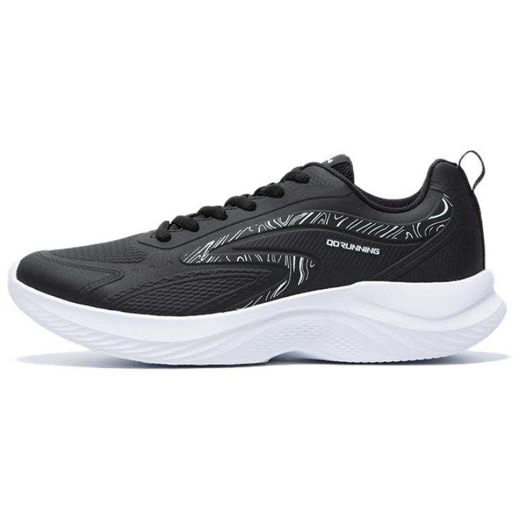 QIAODAN Cushioning Slip Resistant Abrasion Resistant Low top Running Shoes Men's Black