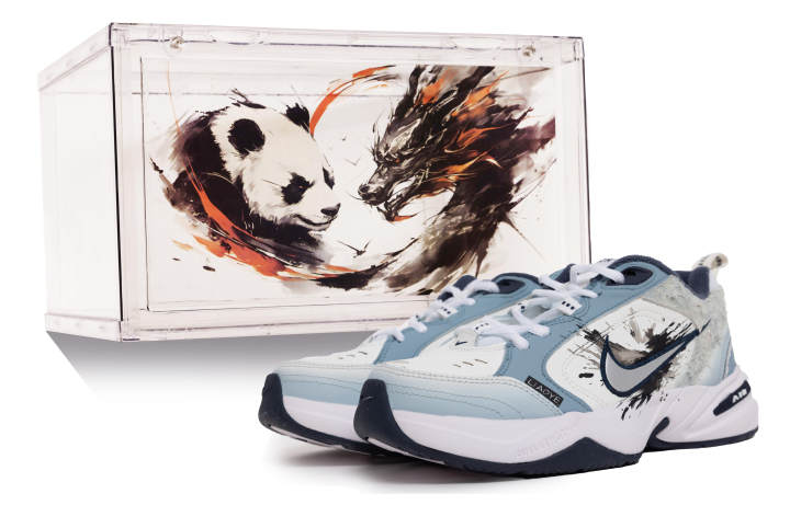 Nike Nike Air Monarch 4 Chunky Sneakers Unisex Low Top Blue/White/Black