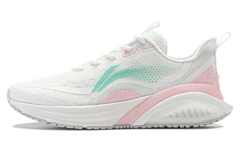 Li-Ning Li Ning Starry Cloud Comfortable Slip Resistant Abrasion Resistant Low top Running Shoes Women's Pink White