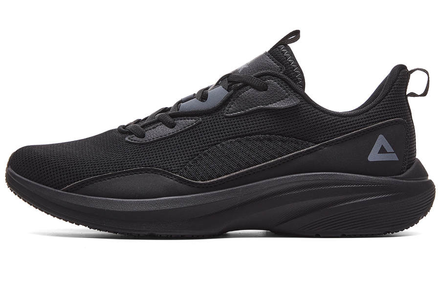 PEAK Cushioning Slip Resistant Abrasion Resistant Breathable Low top Running Shoes Men's Black