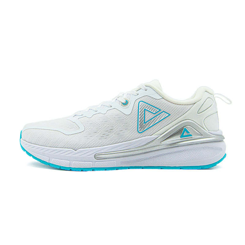 PEAK Cushioning Abrasion Resistant Cushioning, Wear Resistant Low top Casual Running Shoes Men's White Blue