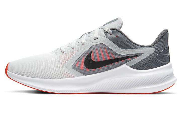 Nike Nike Downshifter 10 Fabric Cushioning Slip Resistant Abrasion Resistant Low top Running Shoes Men's Gray White Red