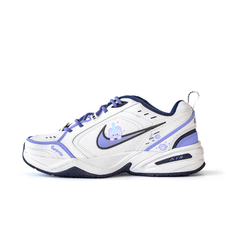 Nike Nike Air Monarch 4 Slip Resistant Abrasion Resistant Low top Chunky Sneakers Unisex White Purple