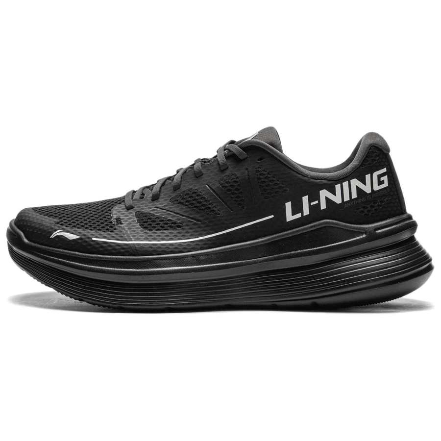 Li-Ning Li Ning Ling Yue Fabric Slip Resistant Abrasion Resistant Low top Running Shoes Men's Black
