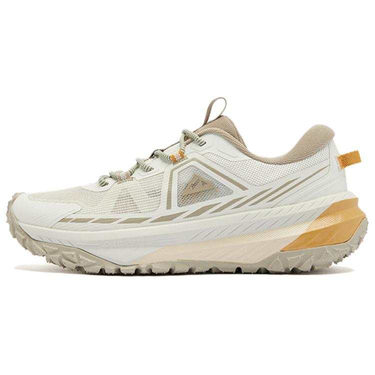 QIAODAN Slip Resistant Abrasion Resistant Low top Trail Running Shoes Men's Beige Brown