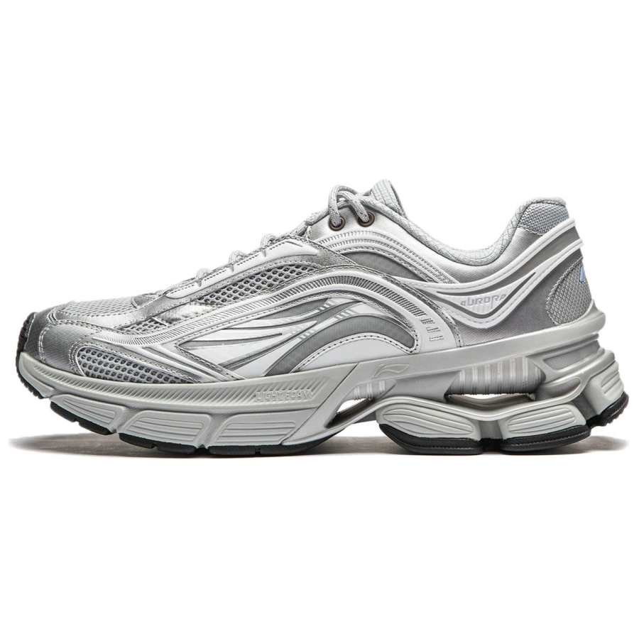 Li-Ning Li Ning Aurora RENEW Slip Resistant, Abrasion Resistant, Support, Rebound Low top Casual Running Shoes Men's Silver