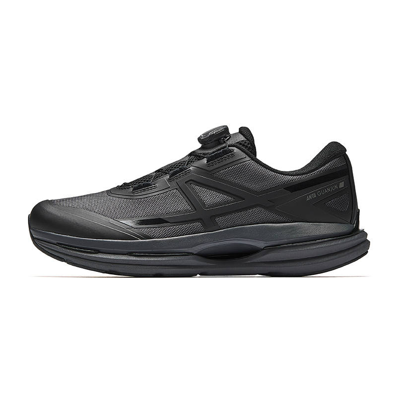 Anta All weather Cushioning Slip Resistant Abrasion Resistant Low top Casual Running Shoes Men's Gray Black
